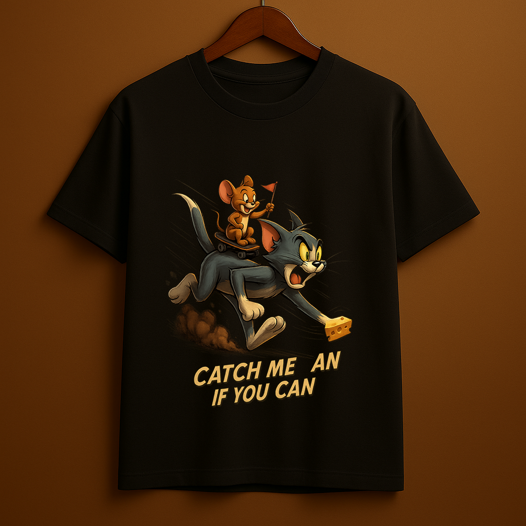 Catch Me If You Can – Tom & Jerry Action Chase Graphic T-Shirt