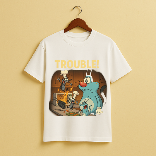 Kitchen Trouble – Oggy & The Chaotic Chefs Graphic T-Shirt