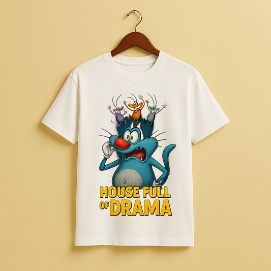 House Full of Drama – Oggy & The Cockroaches Chaos T-Shirt