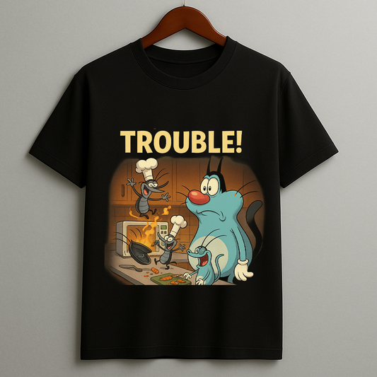 Kitchen Trouble – Oggy & The Chaotic Chefs Graphic T-Shirt