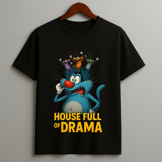 House Full of Drama – Oggy & The Cockroaches Chaos T-Shirt