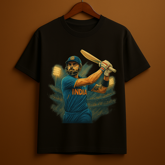Virat Kohli – King of Chase Cricket Graphic T-Shirt (India Edition)